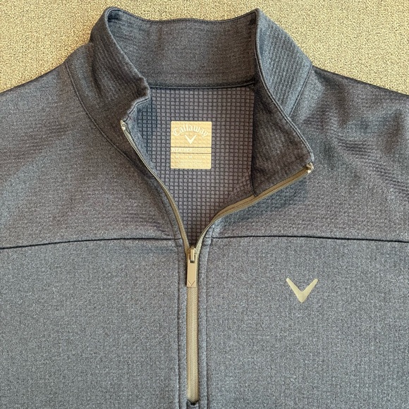 Callaway Pullove Mens Medium 1/4 Zip Golf Weather Series Navy Thermal Golf - Picture 2 of 7